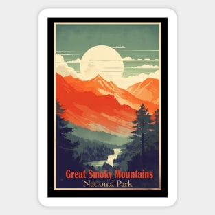 Great Smoky Mountains national park vintage travel poster Sticker